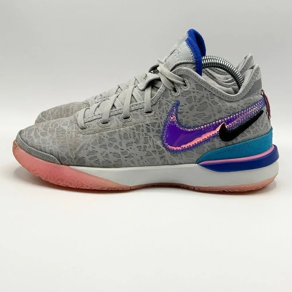 Nike Zoom LeBron NXXT Gen basketball Shoe Wolf Grey and Pink Spell - US Big Kids